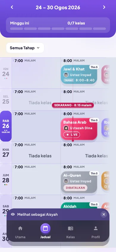 Jadual mingguan